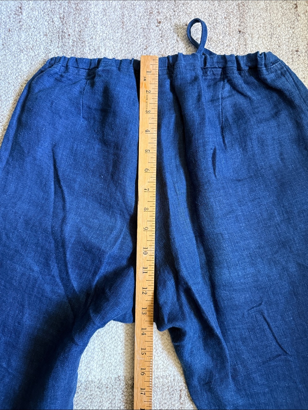 CP Shades Pants Womens Sz S Blue 100% Linen Pull On Elastic Waist Coastal Boho. - Picture 9 of 10